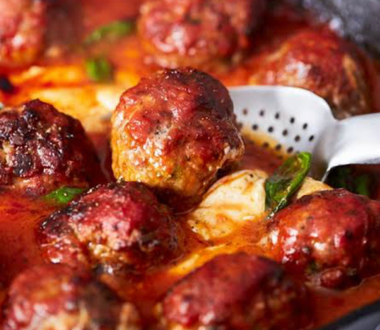 Pork & Olive meatballs with Napoli Sauce