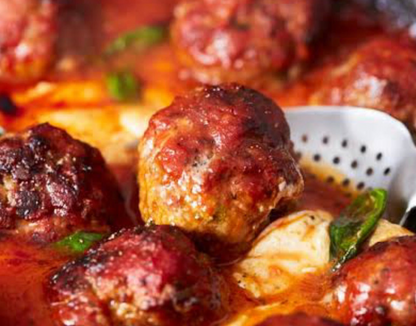 Pork & Olive meatballs with Napoli Sauce