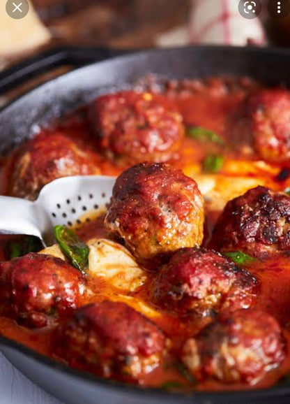 Pork & Olive meatballs with Napoli Sauce