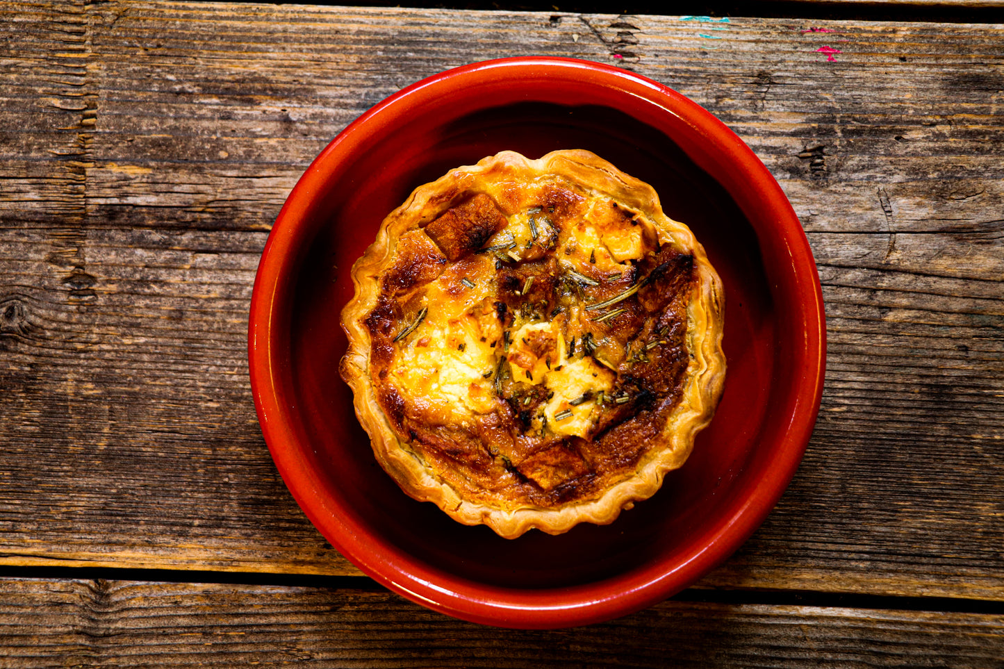 Pumpkin, Feta & Rosemary Quiche (V)